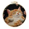 IUHUI Embroidery Kit for Advanced Adults Cute Cat Country II Pattern DIY Hand Stitch Embroidery Set with Hoop Cat - (Cute Flower)