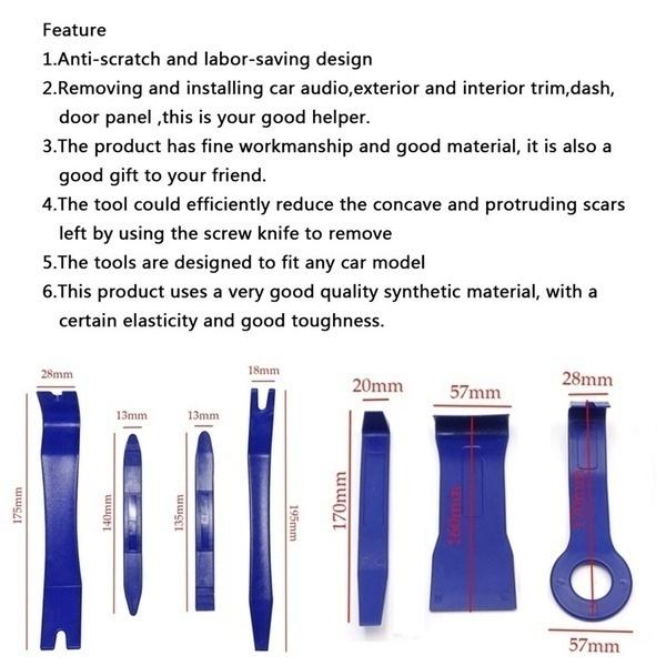 7 шт., инструмент для разборки автомобиля, автомобильный аудио прибор, установщик панели, удаление приборной панели, ремонт отверстия