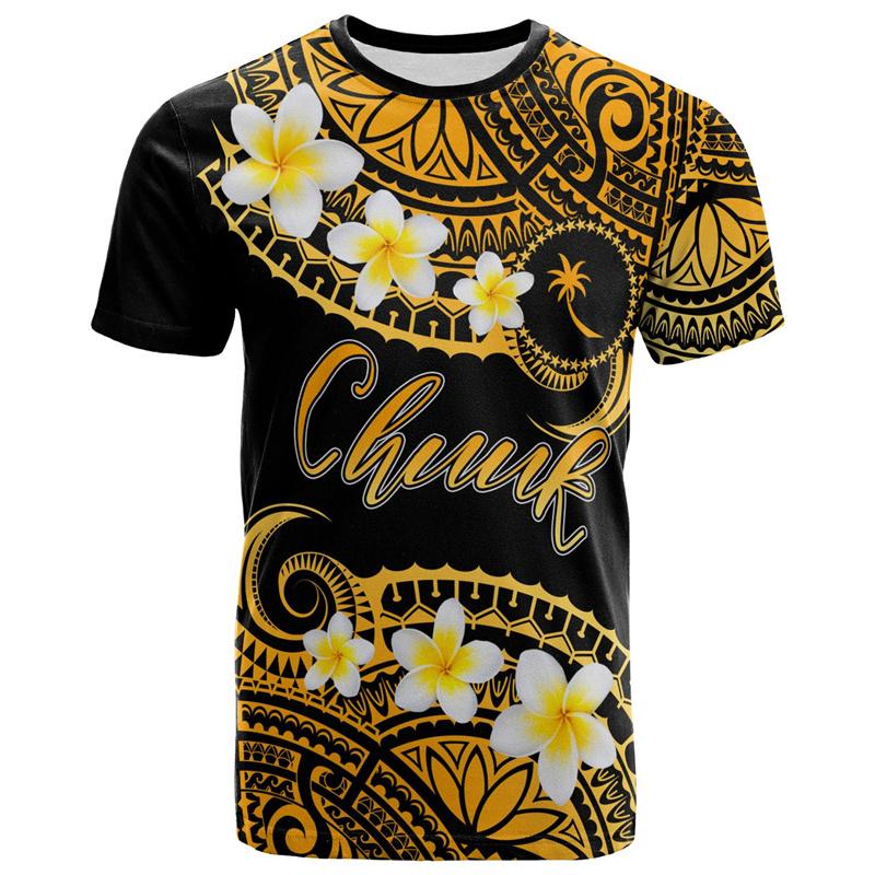 Chuuk Micronesia 3D Printed T-shirt Polynesian Style Men's Round Neck Top Fashionable Casual Street Short Sleeved Clothing
