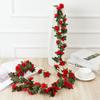 250cm Artificial Flowers Plants Rose Christmas Garland for Wedding Home Indoor Outdoor Wall Decoration Garden Diy Birthday Party