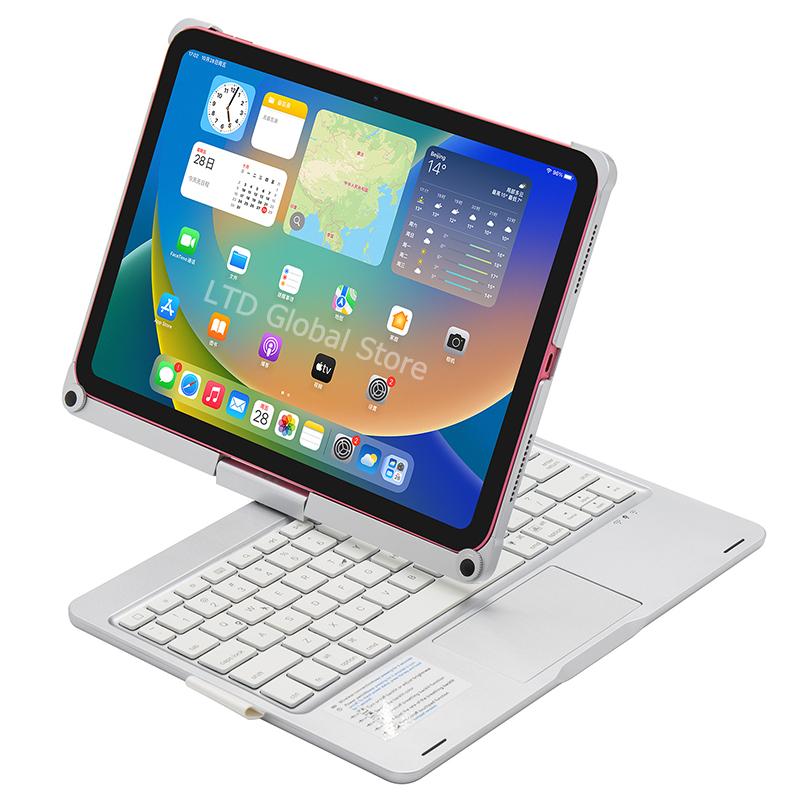 Чехол-клавиатура Bluetooth Magic Keyboard для iPad A16 11 дюймов 2025 10-го поколения 2022 Чехол для планшета Арабская Испанская Итальянская Французская Клавиатура