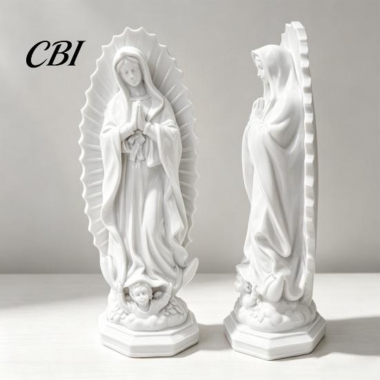 Baptism Souvenirs Our Lady of Guadalupe Mexico Sculpture Statue, Resin Virgin Mary Figurine, Figurine Religious Home Decor for Altar Shelf Tabletop,