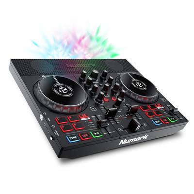 Контроллер Numark DJ с динамиком DJ-оборудование Serato DJ Lite в комплекте со светодиодной подсветкой для потоковой передачи аудиоинтерфейса Портативный DJ-микшер Numark Party Mix Live