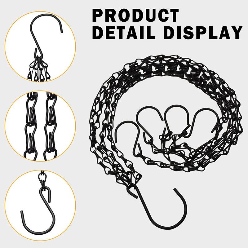 1PC 58cm hot-selling black hanging chain chain, 23-inch hanging pot chain, hanging pot, hanging pot, flower pot hanging chain