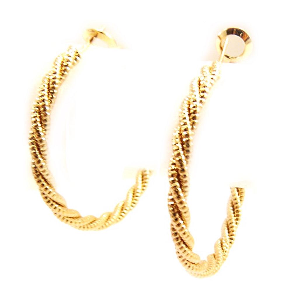 Les Trésors De Lily [L4314] - Позолоченные серьги-кольца «Торсады» - 35x3 мм