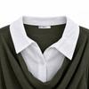 Ggpx New York Draped Colorblock T shirT Collar Neck Blouse Gqash003f