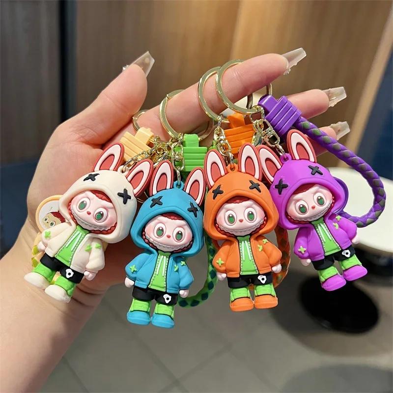 Cute Sheep Labubu Keychain for Car Keys Anime Keychains Women Men Doll Keyring Friends Key Chain Accessories Jewelry Bag Charms