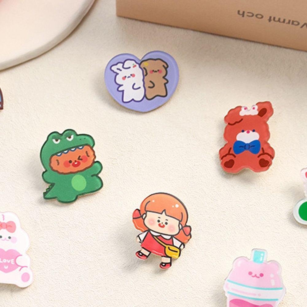 Японская простая милая симпатичная акриловая студенческая модная бижутерия мультяшная брошь корейский стиль брошь украшение на сумку