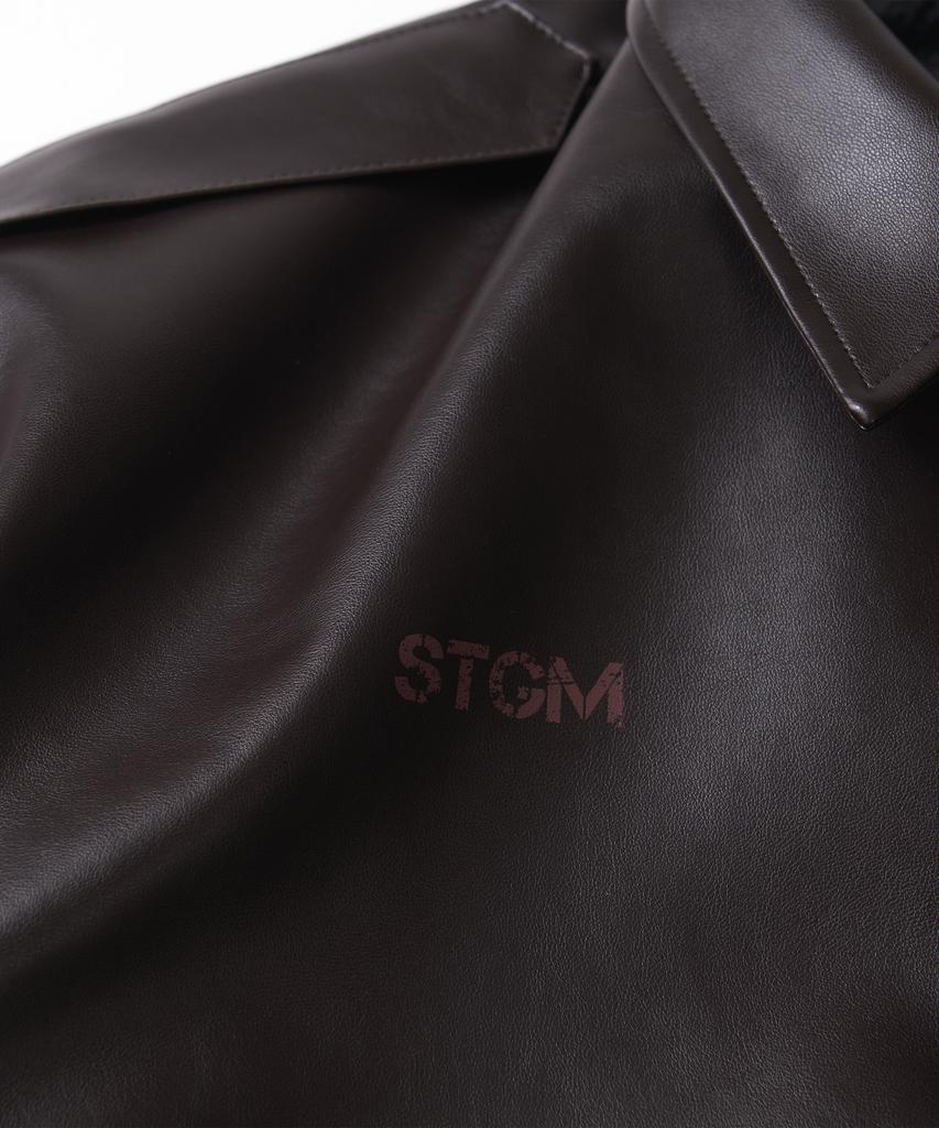 Stigma A-2 Oversized Crop Faux Leather Jacket