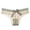Women Lace Bow Underpants Transparent Breathable Low-Waist Briefs Embroidered Panties Bikini Comfortable Lace Thongs Panties