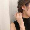 Letter Earrings Micro-paved Zircon Earrings Korean Version Versatile Exaggerated Earrings Dongdaemun Women