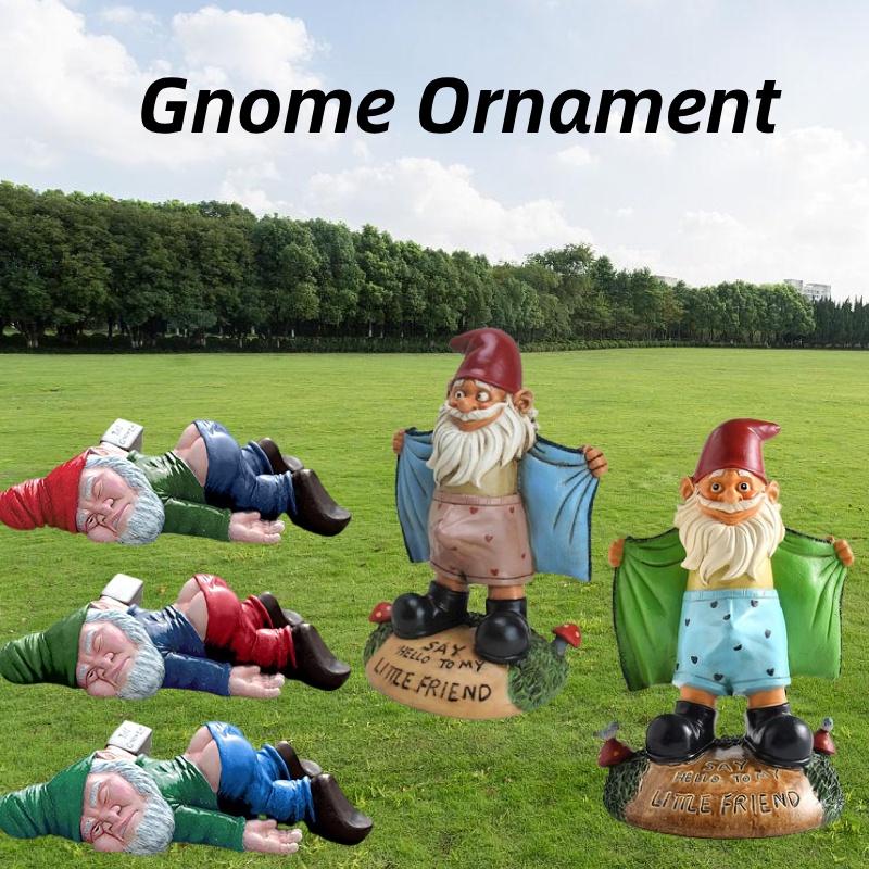 Садовая статуэтка Гном Непослушные украшения Смешной дом Миниатюрная статуэтка Гномы Смола