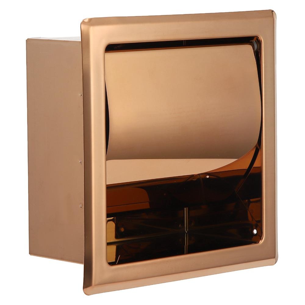 Stainless Steel Paper Towel Holder Rose Gold Toilet Paper Dispenser Bathroom Kitchen Washroom