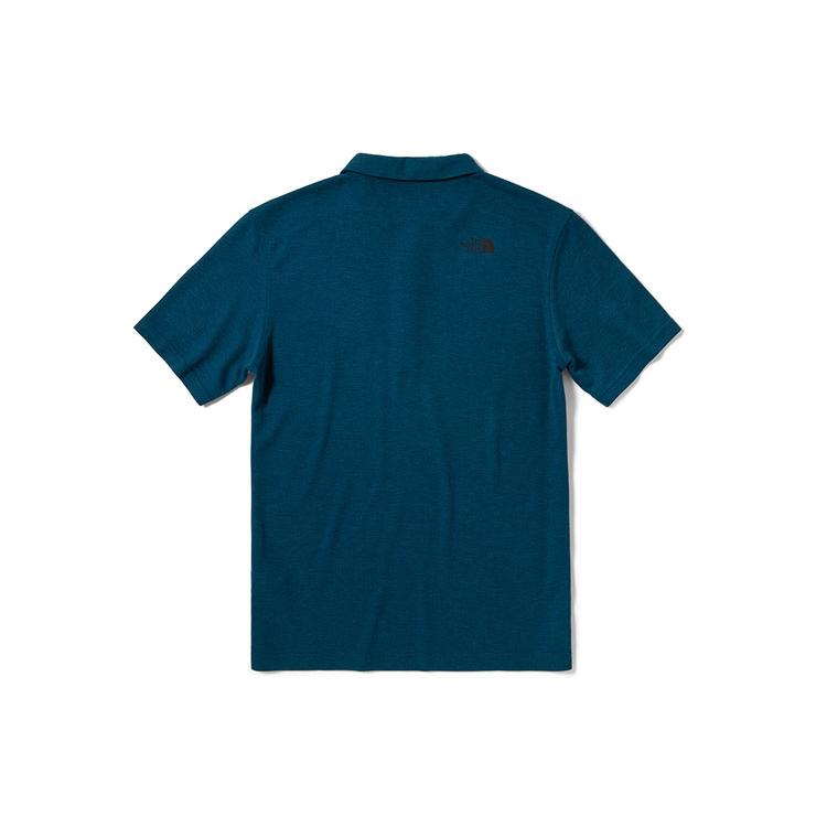 THE NORTH FACE Polo Shirts Men's Blue Polo Collar Moderate Straight Fit NF0A5B1P-BH7