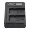 Plastic Battery Charger with LCD Display Camera Battery Double Charging for NP‑FV100