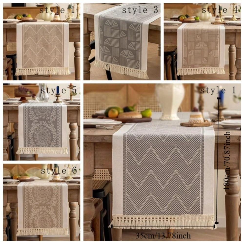 Home Decor Nordic Style Table Runner with Tassel Waterproof Table Cloth Polyester Washable Table Cover Festival