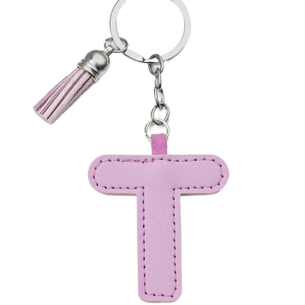 Брелок для ключей с алфавитом, пряжка для ключей от автомобиля, органайзер для ключей, деловой держатель для ключей из искусственной кожи, 26 букв, брелок в подарок