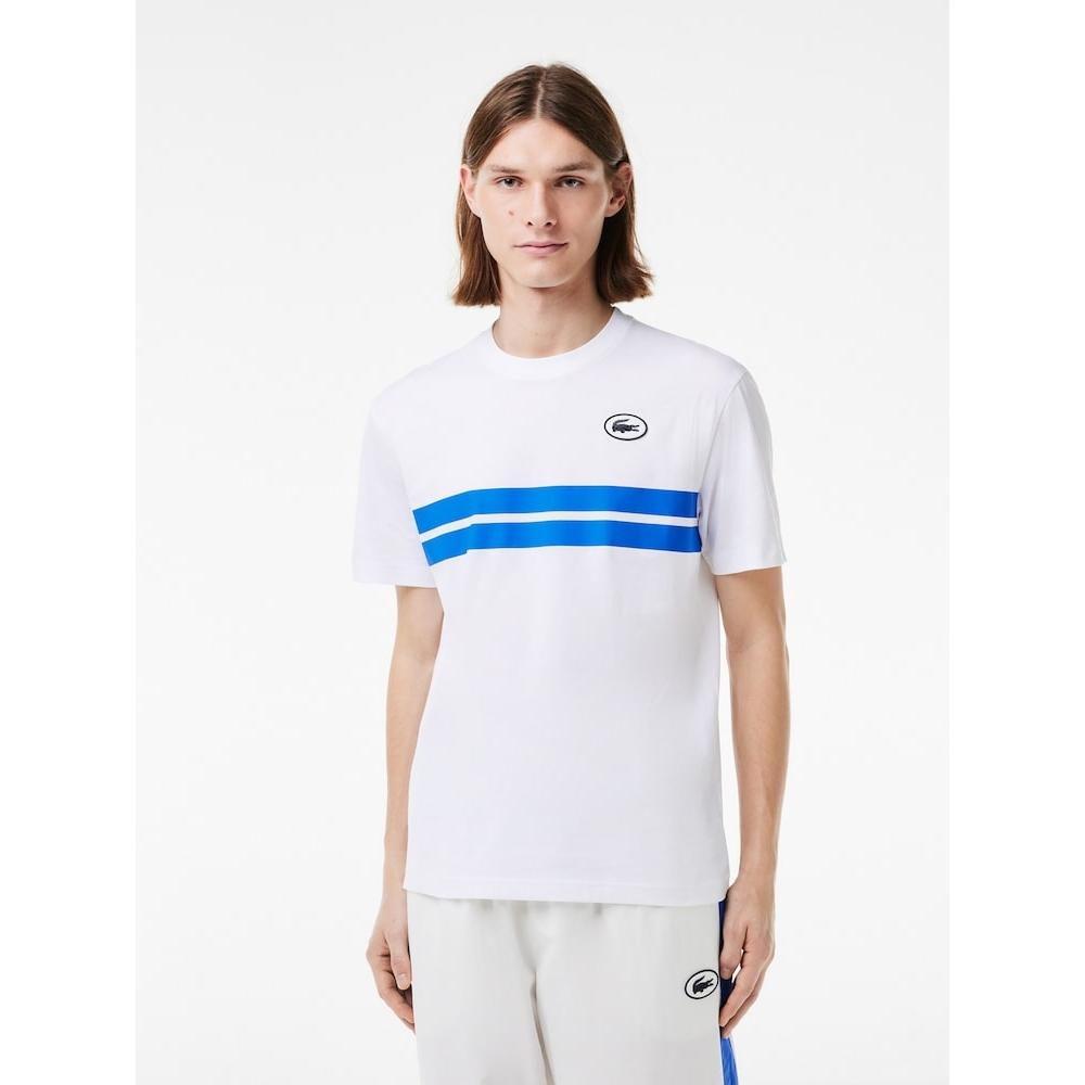 Lacoste Мужская футболка с цветным принтом сзади и крупной графикой Th8590 54g 001 q2nTh8590 54g001