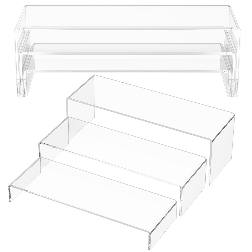 3/6/9 Pcs Acrylic Display Stand U Shape Cake Doll Display Stand Stackable Cosmetic Bag Jewelry Storage Shelf for Figure Cosmetic