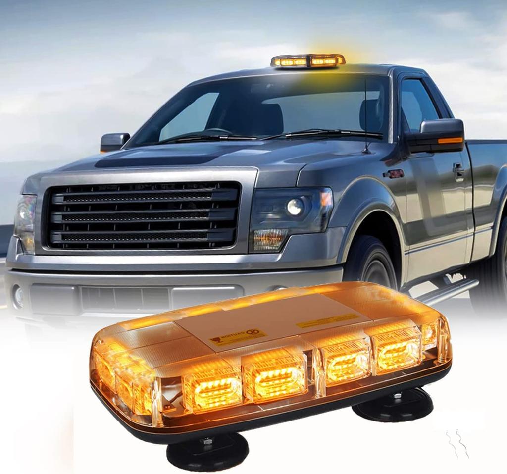 Roof Top Strobe Lights 48LED Emergency Safety Hazard Warning Light LED Flashing Light Bar Magnetic Mount for 12V 24V Car Truck