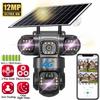 LS VISION Solar 4G Camera With Sim Card 12MP 6K Three Lens Three Screen Monitor Night Vision Security Protection PTZ Video Surveillance