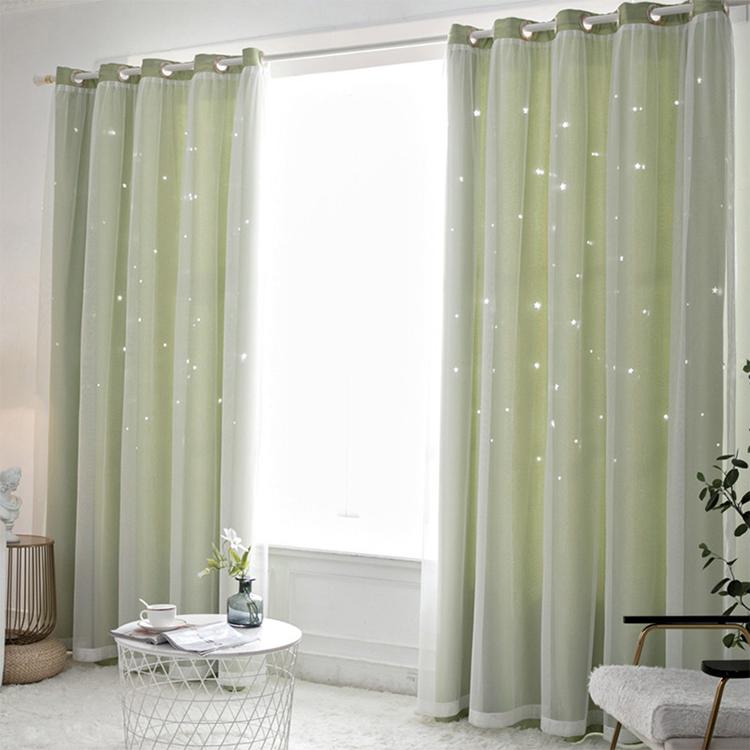 Двухслойные романтические прозрачные детские занавески для девочек с вырезанными звездами для гостиной, спальни, оконные занавески
