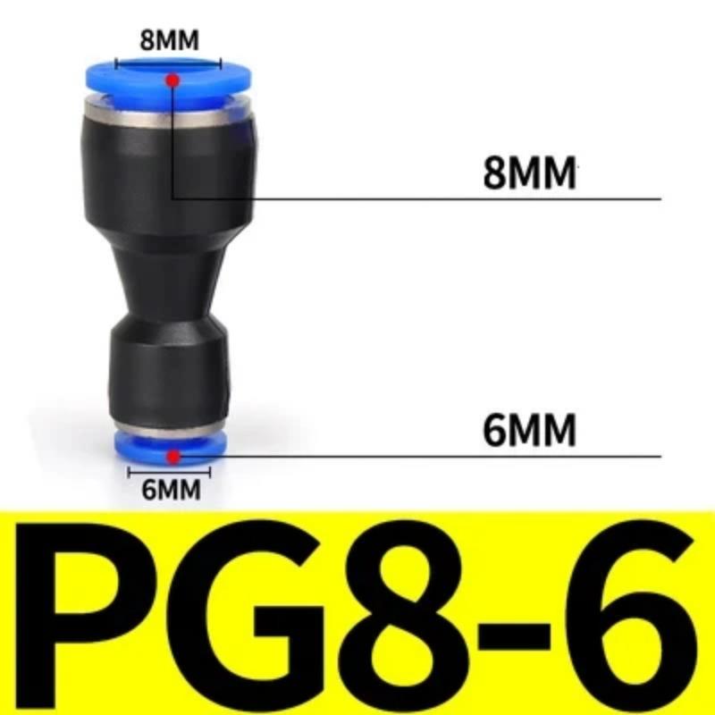 1PC PU PG пневматический быстроразъемный пластиковый шланг воздушная труба 4 6 8 мм 10 мм 12 мм 14 мм 16 мм прямое редукционное газовое быстроразъемное соединение