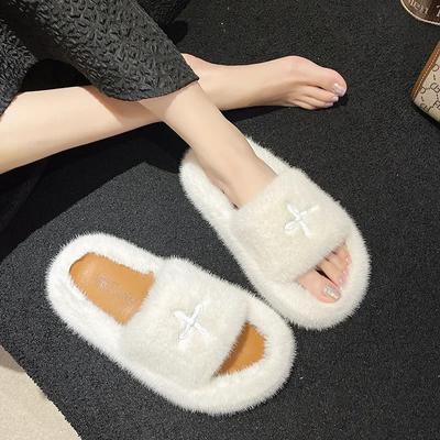 Плюшевые тапочки на толстой подошве, женские осенне-зимние новые домашние и уличные мягкие удобные хлопковые тапочки, нескользящая повседневная обувь