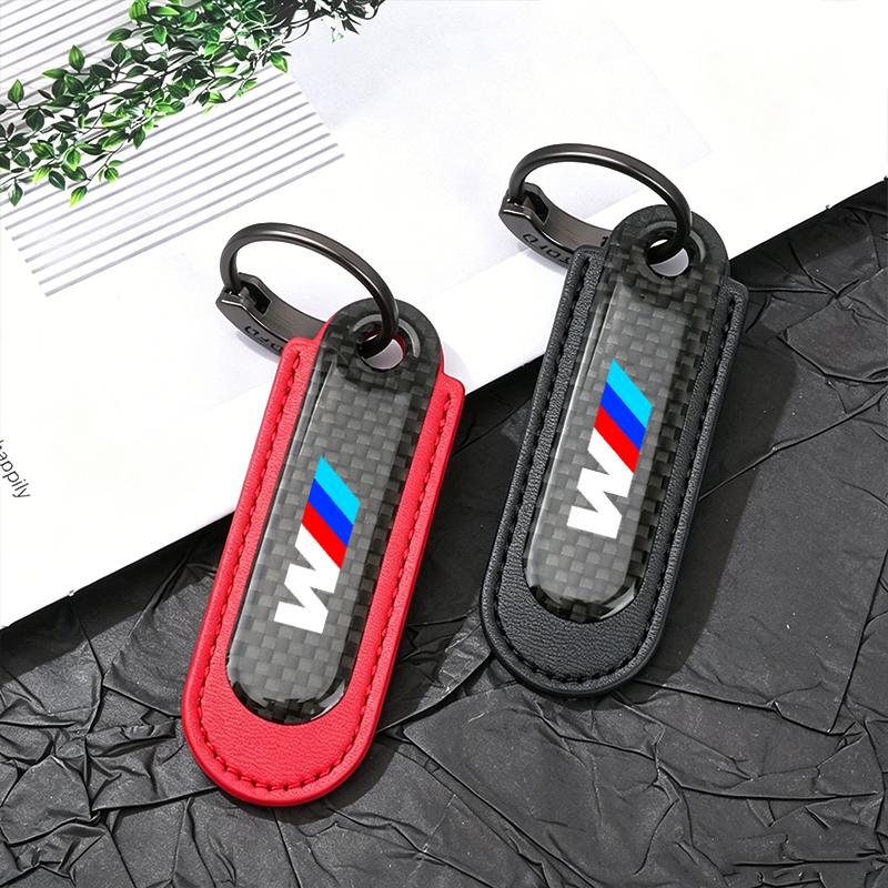 Luxury Carbon Fibre Keychain High Quality Creative Car Keyring For BMW M E46 E36 E34 F10 E90 F30 E60 F30 E53 E30 E92 E87 Sticker bljm36