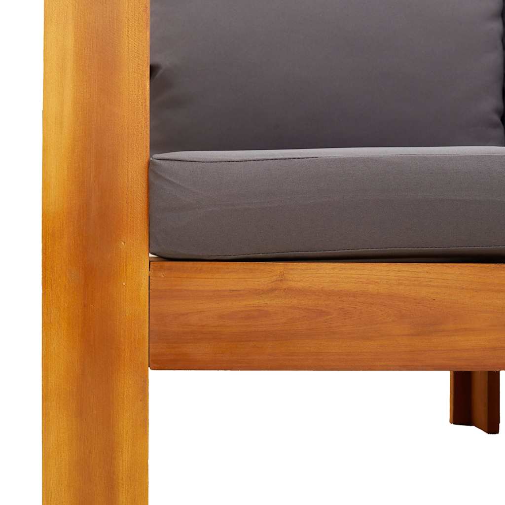 Vidaxl Sofa Ogrodowa Z Poduszkami, 2-Osobowa, Lite Drewno Akacjowe