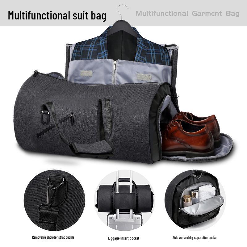 Складная дорожная сумка для бизнеса: Большая вместимость, Разделение влажного/сухого, Крепление на ручку багажа