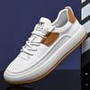 Fashion Men's White Summer Breathable Casual Shoes Korean Fashion Shoes All-Matching Genuine Leather Sneakers Running Shoes Men