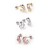 Women's Gold Silver Rose Surgical Lock Piercing Earrings