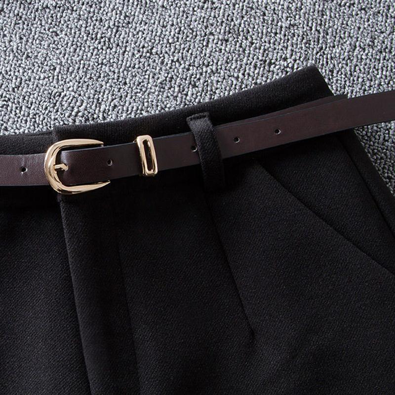 Твидовые шорты, женские ботинки трапециевидной формы с высокой талией, брючный костюм, широкие брюки