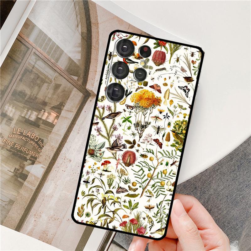 Garden Birds Vintage Tropical FLORAL Phone Case For Samsung Galaxy S25 Ultra S9 S10 S20 S22 S21 Plus S23 FE S24 Ultra Full Cover