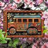 2d Flat 30*20cm, Vintage Bus Design Wooden Wall Art, Wooden Sign, for Home, Office, Kitchen, Garden, Bedroom, Bar Decor.