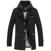 Весенне-осенняя мужская повседневная куртка ветровка средней длины, пальто больших размеров
