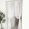 1Pc Door Curtains Vintage Lace Curtain Tulle Room Partition Screen Washable Polyester Home Decoration Clear Privacy