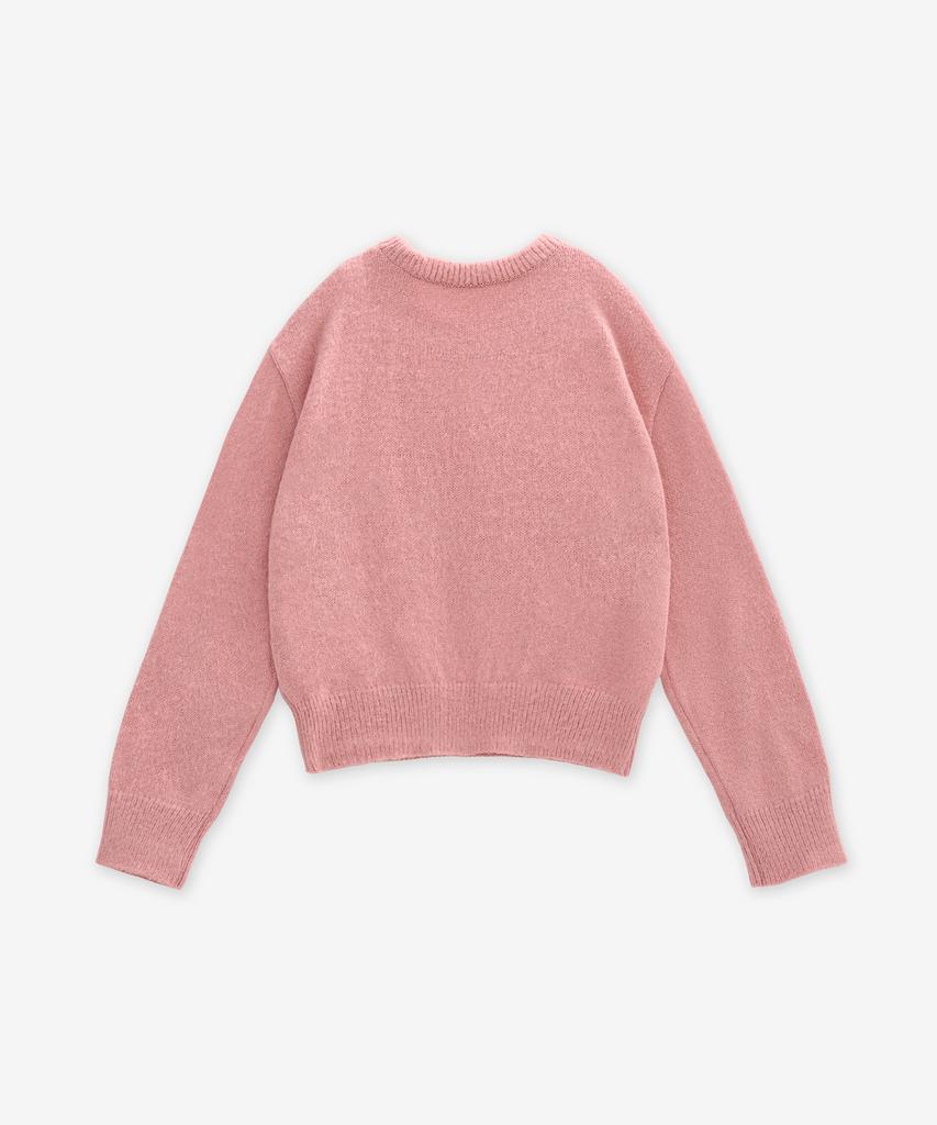 HARDCORE HAPPINESS Hch Logo Round Neck Wool Knit_Pink