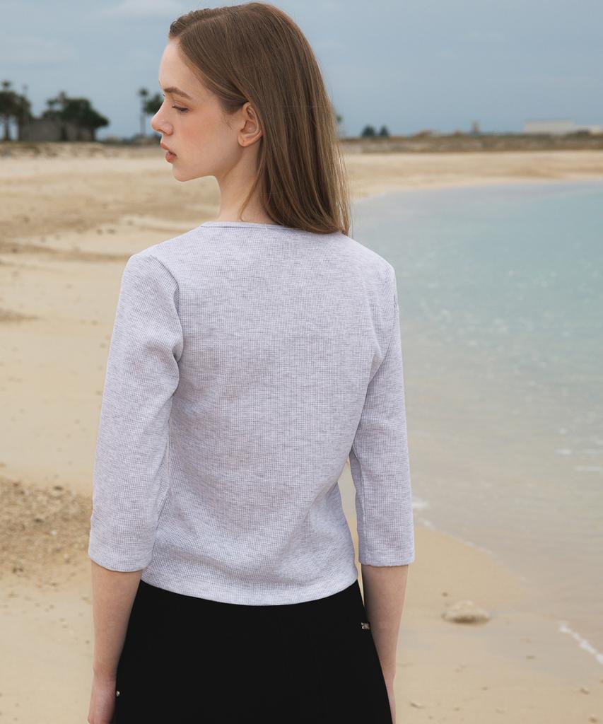 DEHEVE Basic Waffle T-Shirt [Gray]
