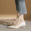 555-8 острый каблук женские весенне-осенние новые белые тонкие каблуки удобные нежные элегантные туфли для работы