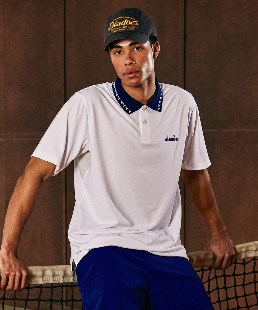 Diadora Классическая теннисная футболка с воротником и короткими рукавами, цвет вне белого