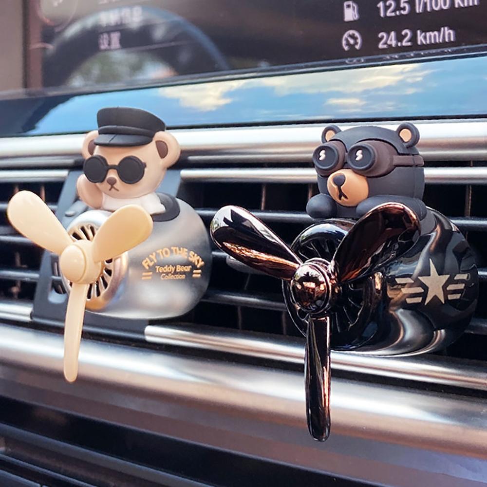 Car Air Freshener Smell In The Styling Vent Perfume Diffuser Bear Pilot Rotating Propeller Fragrance Air Fresheners Clip