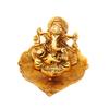 Металлический Дия в форме листа Пипала с фигуркой Ганеши, Золотой, 4,25 X 3,75 X 2,5 дюйма, 1 шт.