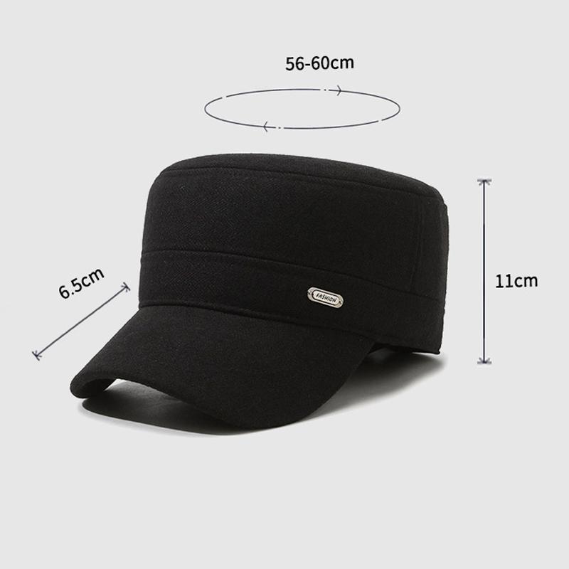 Autumn Winter Middle-aged Men's Flat Cap Outdoor Warm Cold Ear Protection Cap