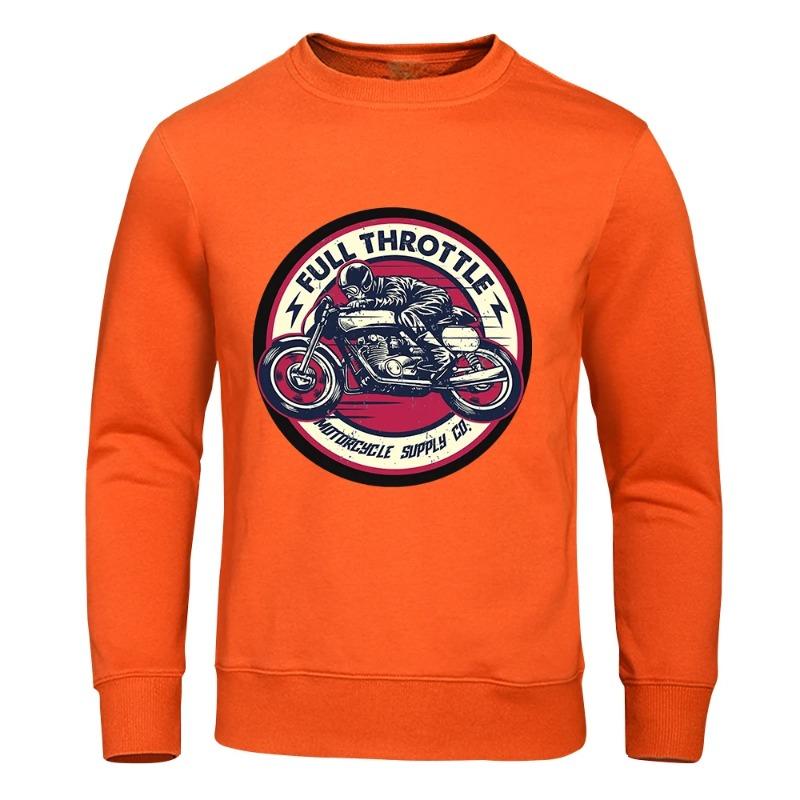 Full Throttle Motorcycle Locomotive Culture Мужские модные повседневные толстовки с капюшоном Флисовые теплые осенние повседневные спортивные свитера и длинные рукава для мужчин