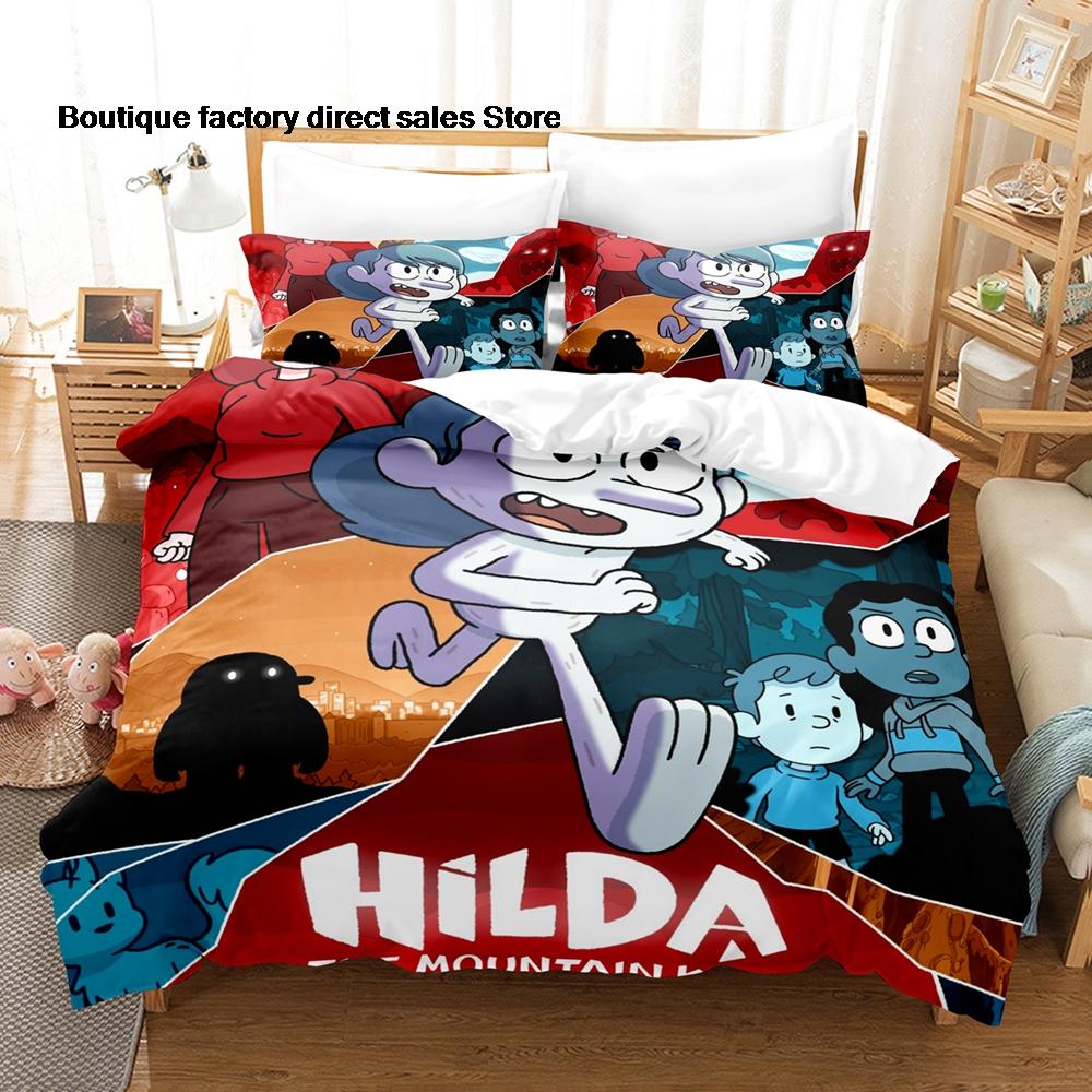3D Печатный Набор Постельного Белья Hilda The Series Пододеяльник Наволочка Для Детской Спальни Декор Односпальная Полуторная Двуспальная Евро Размер Кровать Постельное Белье
