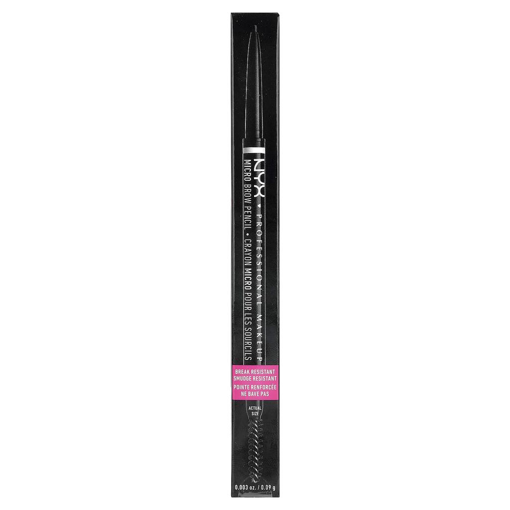 NYX PROFESSIONAL MAKEUP Micro Brow Pencil, 08 Black, 0.09g (0.003oz)