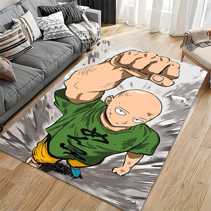 Bald Hero Punch Anime Carpet suitable as a non-slip mat for the living room or bedroom sofa