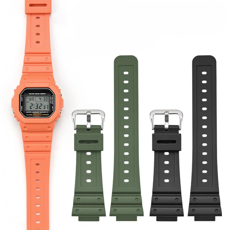 Strap With Case for Casio G-Shock DW-5600 DW-5000 GW-M5610 GLX-5600 Men Women Replacement Rubber Resin Shell Watch Band Bracelet